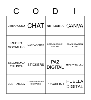 Constelacion internet Bingo Card