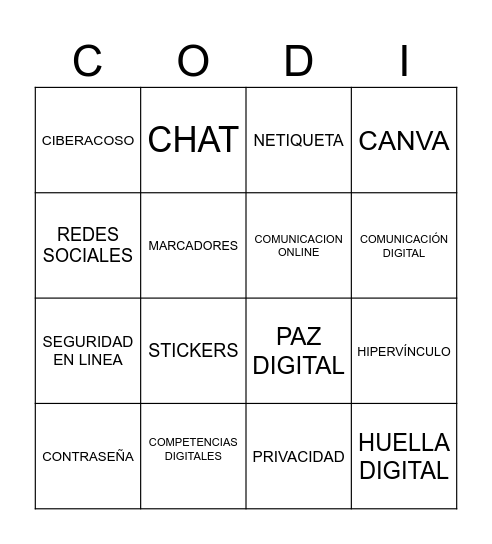 Constelacion internet Bingo Card