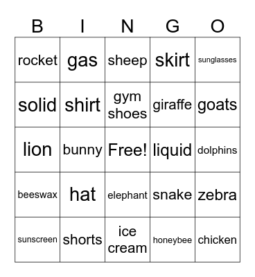 Summer program bingo Card