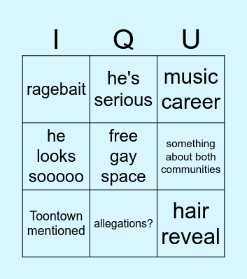 i quit: the bingo Card
