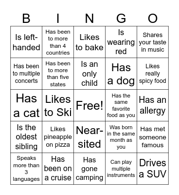 Icebreaker Bingo: Find Someone Who Bingo Card