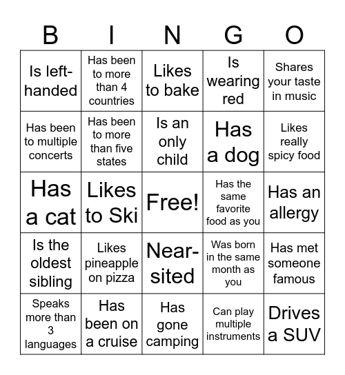 Icebreaker Bingo: Find Someone Who Bingo Card