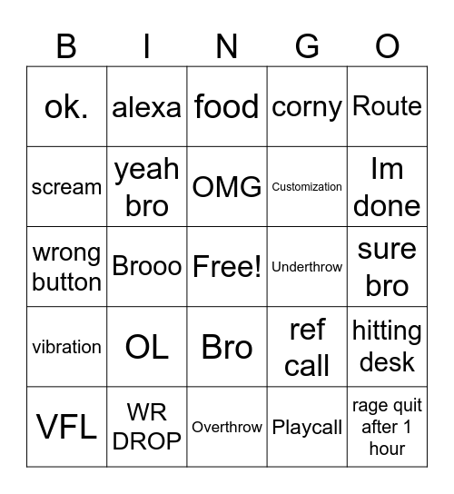 Boombeast complain Bingo Card
