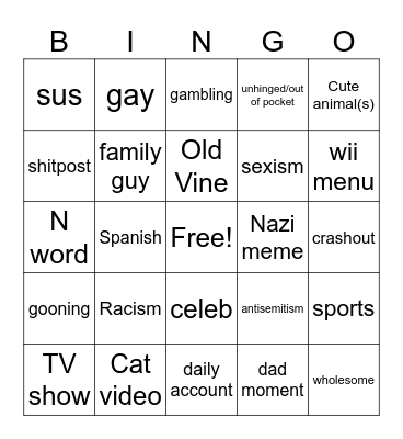 Reels bingo Card
