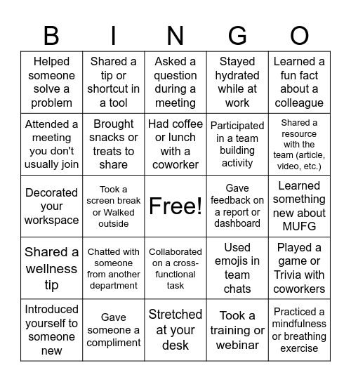 Bingo But Make it Corporate Bingo Card