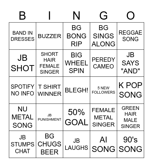 MONDAY BINGO Card