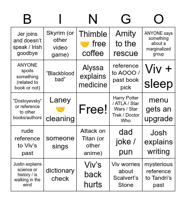 Legends & Laddies 8-12 Bingo Card