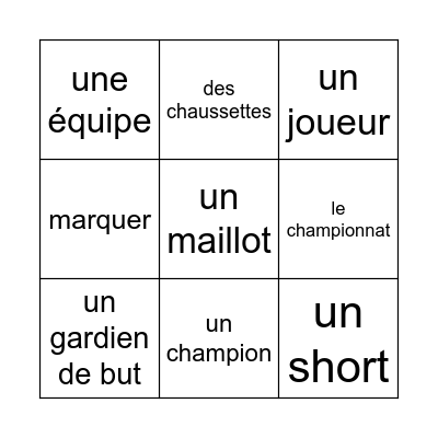 le football Bingo Card