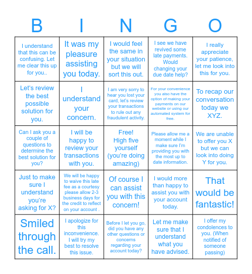 Team Boyd Bingo Card