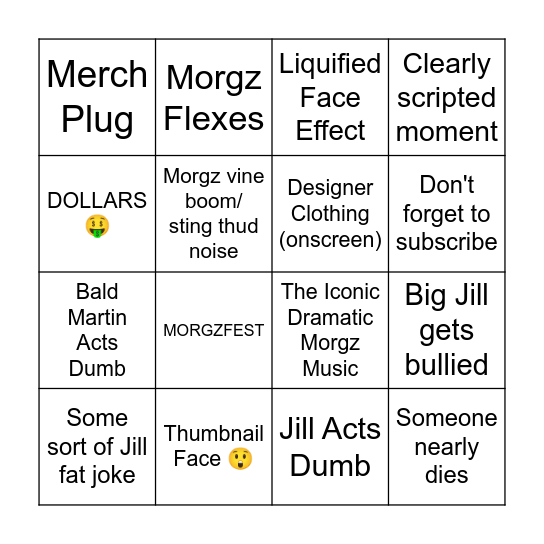MORGZ BINGO 🤪 Bingo Card