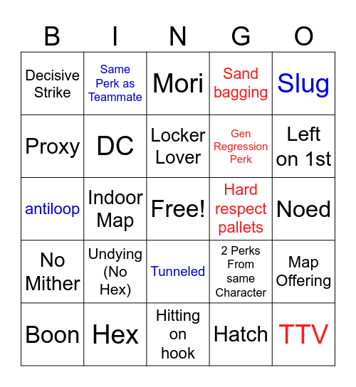 Chaos Shuffle Bingo Card