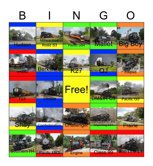 Midwest Steam Bingo Card