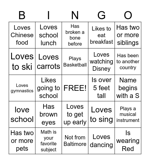 FUN FUN FUN ! Bingo Card
