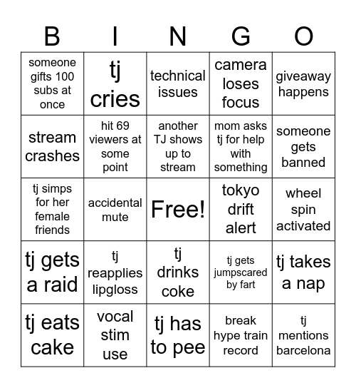 httptj's birthday bingo Card