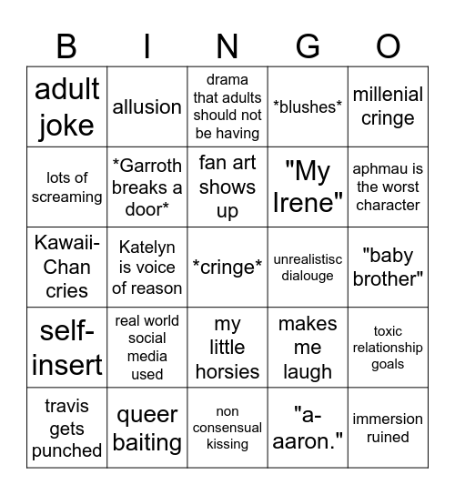 my street bingo Card