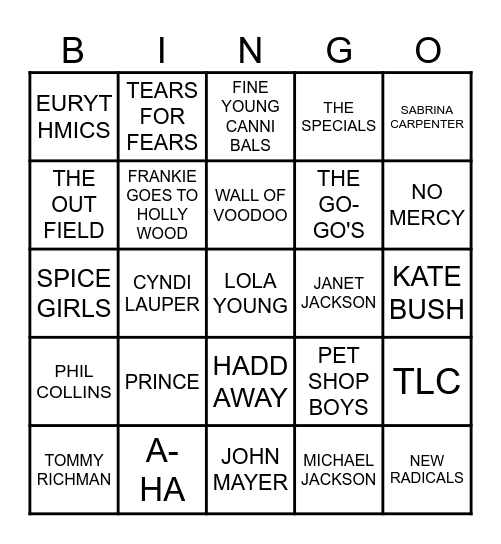 Game#1 - Pour Decisions Bingo Card