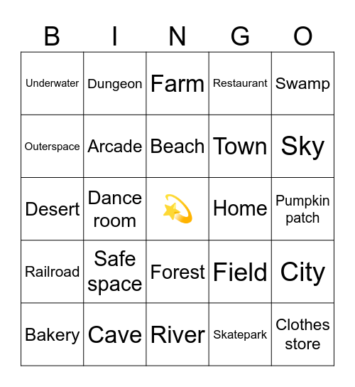 Backgrounds Bingo Card