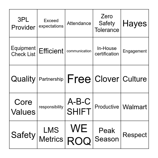 Microsoft Word  Bingo Card