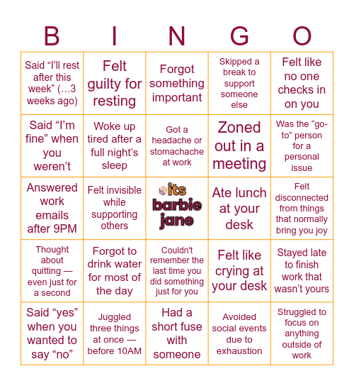 SHRM BINGO Card