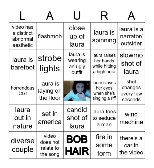 Laura Pausini Music Video Bingo Card