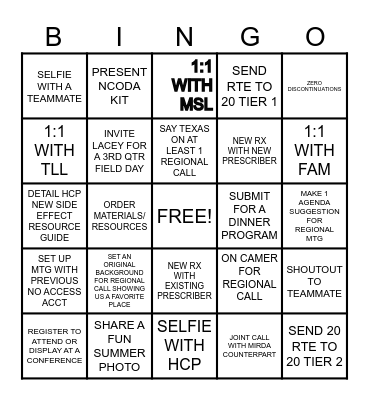 TRIPLE THREAT SUMMER BINGO Card