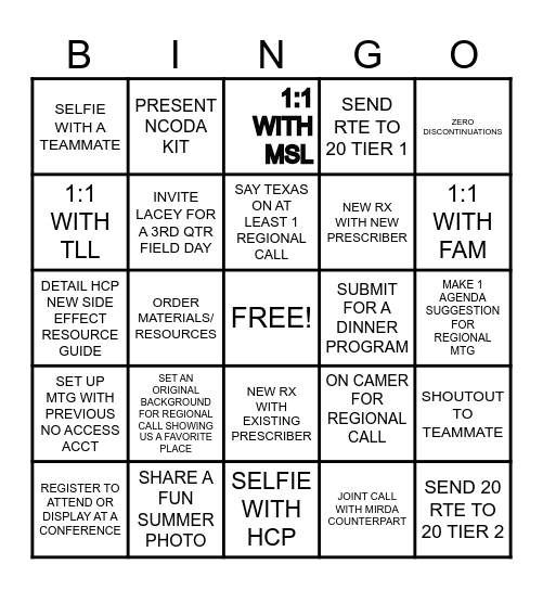 TRIPLE THREAT SUMMER BINGO Card