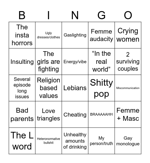 Ultimatum🏳️‍🌈 Bingo Card