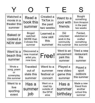 Boot Camp Bingo 2025 Bingo Card