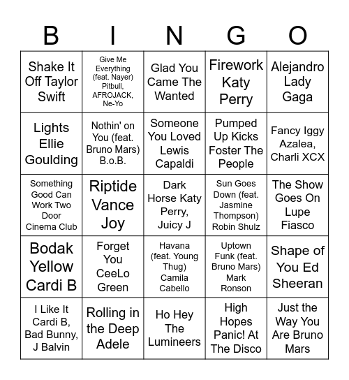Choose901 Summer Social Music Bingo Card