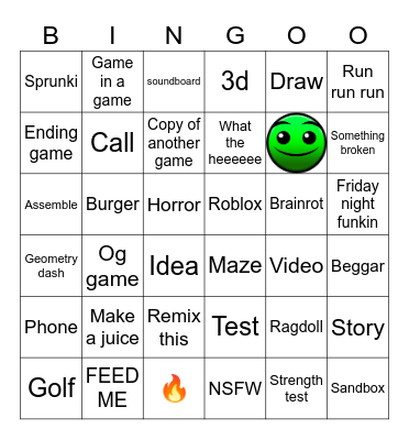 castle Bingo Card