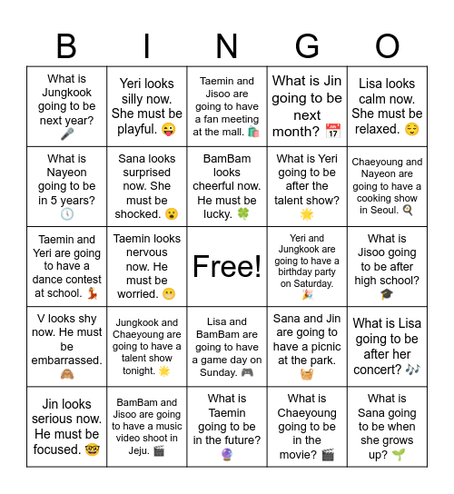 B12 L17 Parties Bingo Card