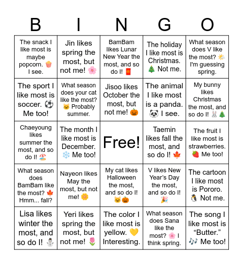 B7 L11 Time to Say Goodbye Bingo Card