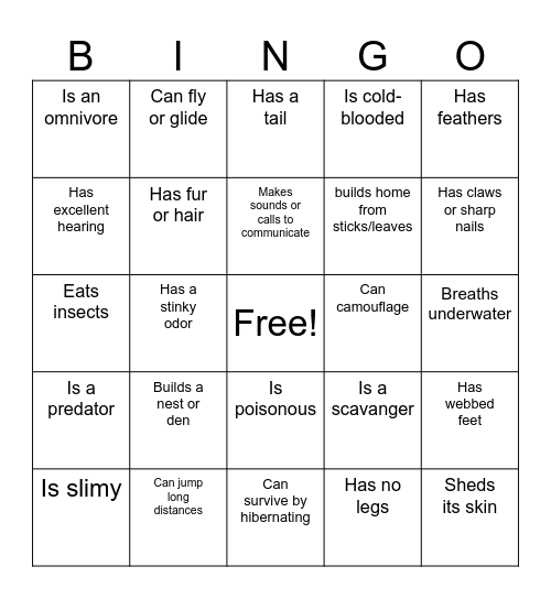 Find A Friend That... Bingo Card
