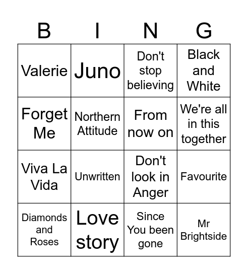 Bingo Ceoil Cúrsa C 2025 Bingo Card