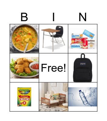 home vs. school Bingo Card