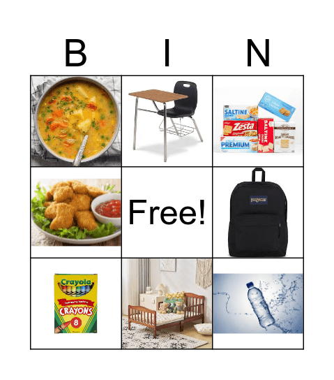 home vs. school Bingo Card