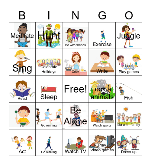 Hobbies Bingo Card