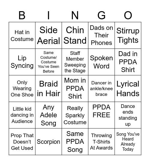 PPDA BINGO JULY 8 Bingo Card