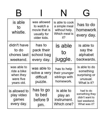 Find someone who.... Bingo Card
