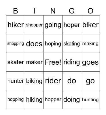 Replaceable e Bingo Card