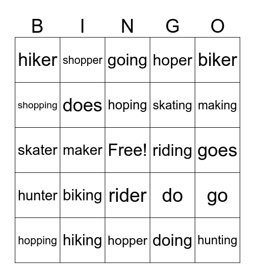 Replaceable e Bingo Card
