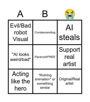 AI art Bad propaganda Bingo Card