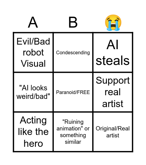 AI art Bad propaganda Bingo Card