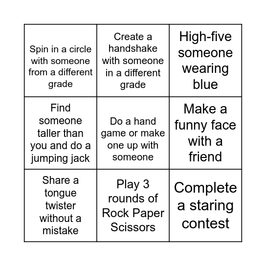 Human Bingo Card