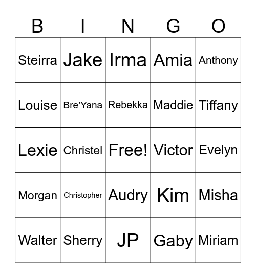 Consumer Team Bingo Card