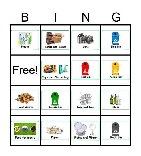 How can we recycle garbage? Bingo Card