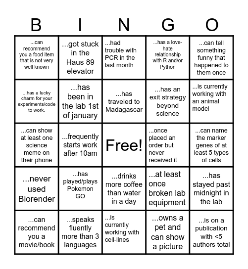 Find someone who... Bingo Card