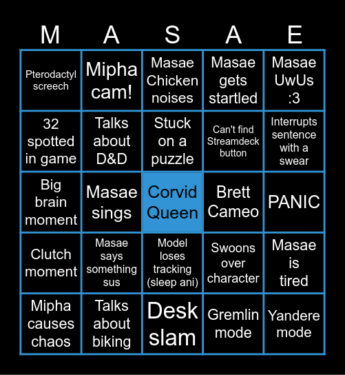 Masae's General Gaming Bingcrow board! Bingo Card