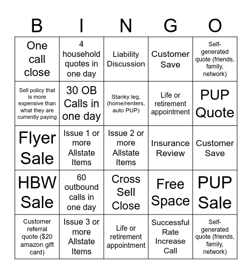 Hybrid Bingo Card