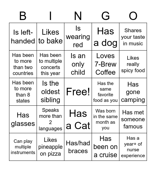 Icebreaker Bingo: Find Someone Who Bingo Card